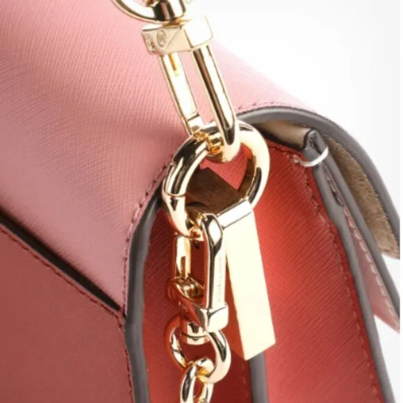 NWT Small Greenwich Michael Kors gold cinnamon pink hot pink crossbody - Picture 8 of 10